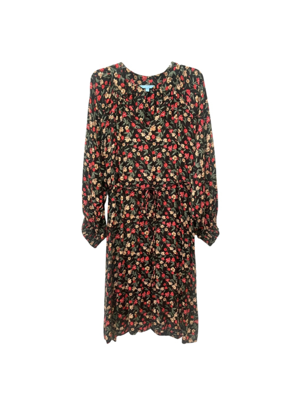 Draper James RSVP Womens Size 3X Plus Size Dress Floral Tie Waist V Neck
